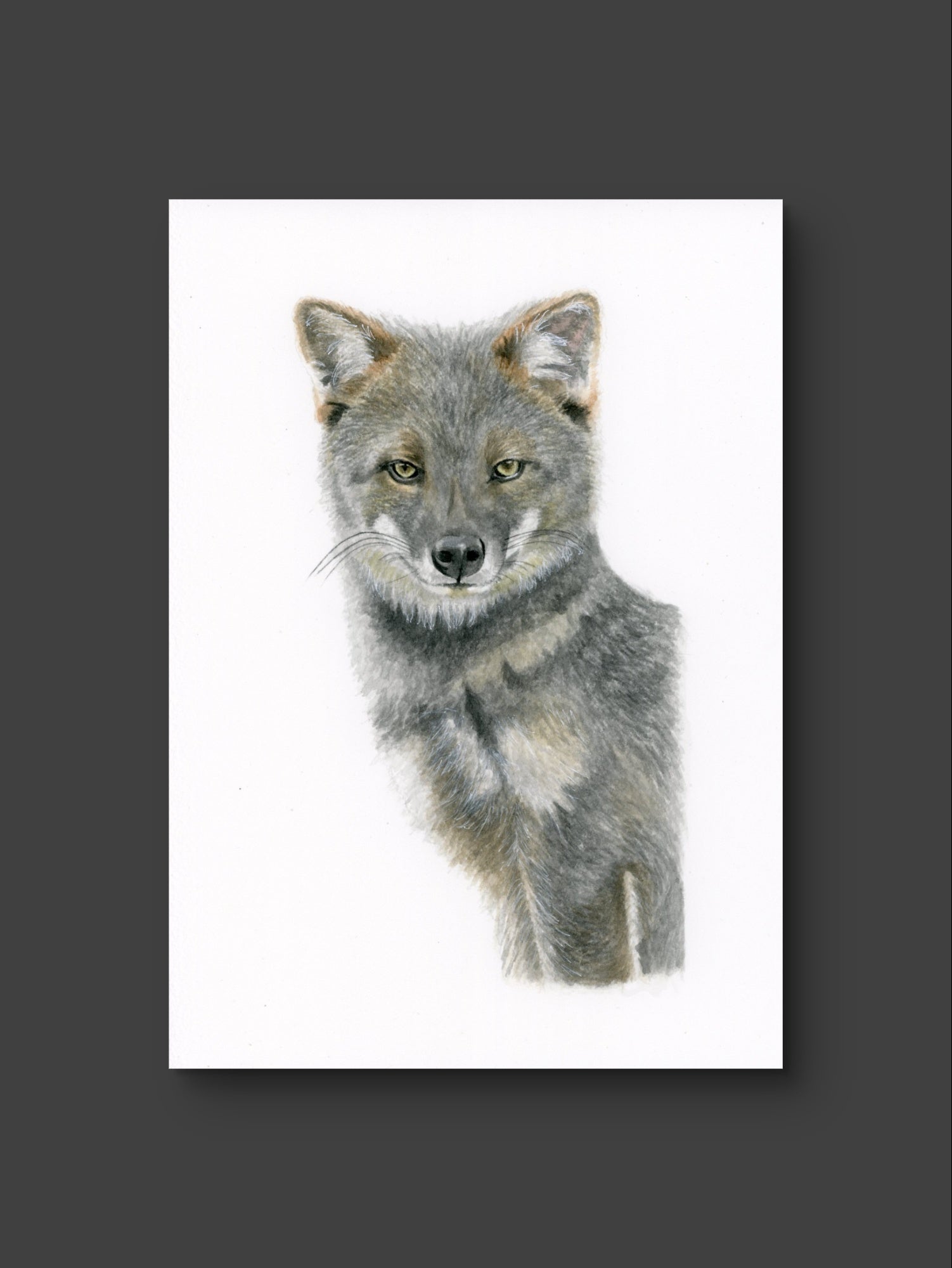 Chiloe Fox - Original watercolor painting