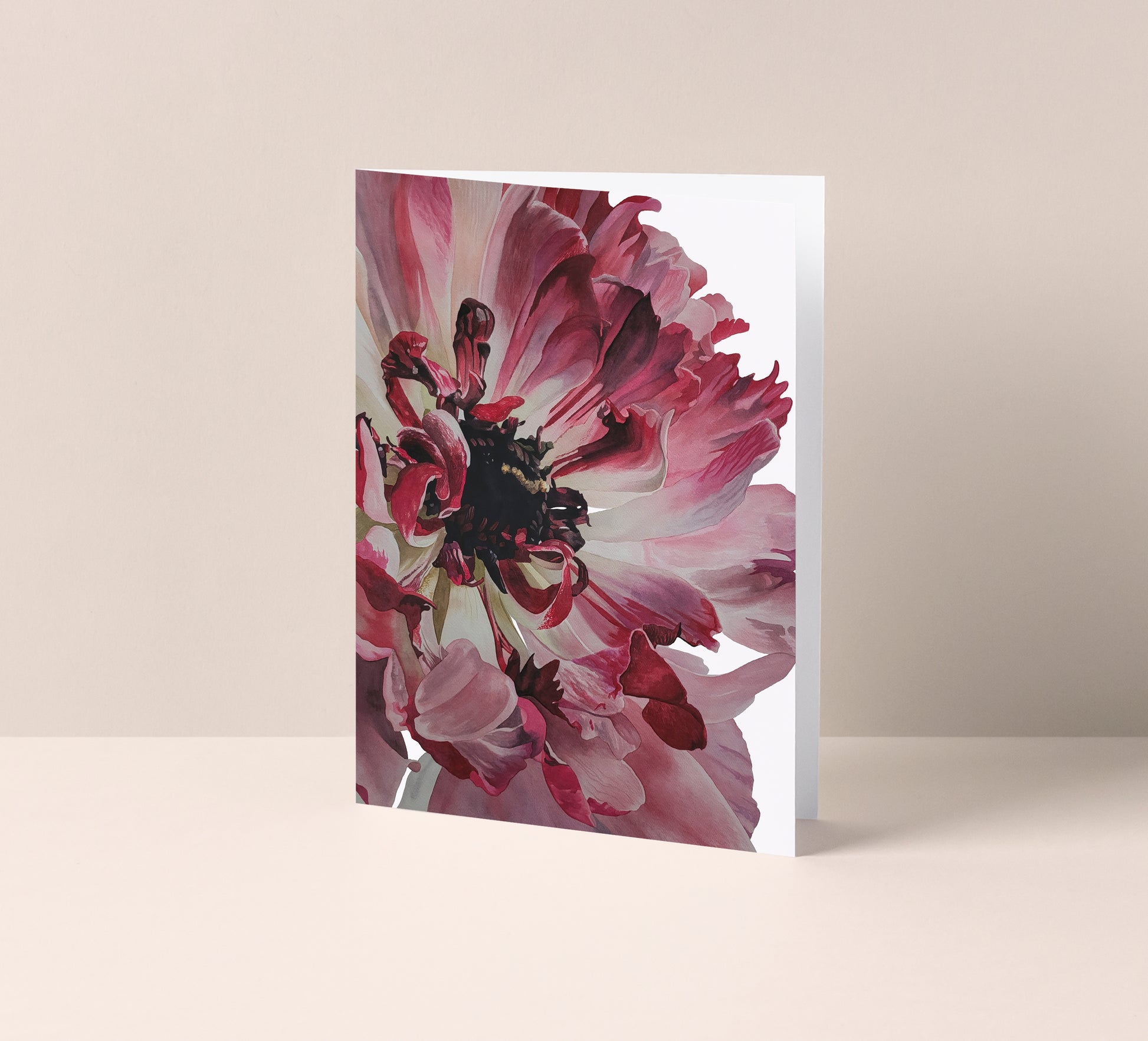 Crimson Bloom - Greeting card